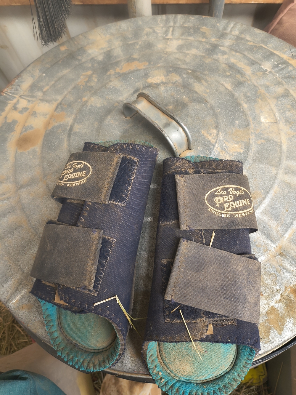 Lee Vogt Pro Equine Navy & Teal Horse Tendon Boots